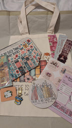 Book Lover Tote Bag and Make Up Bag Set