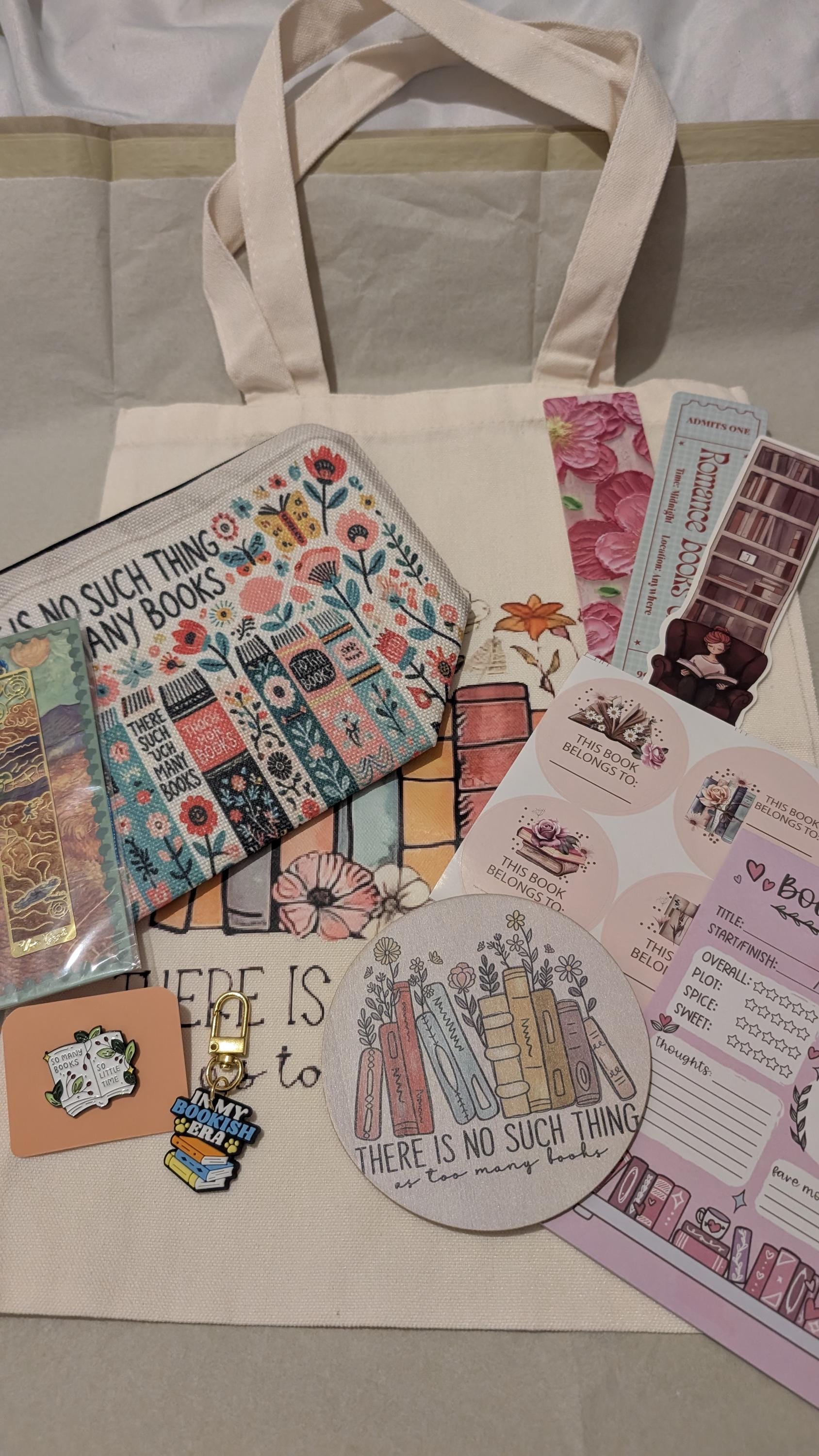 Book Lover Tote Bag and Make Up Bag Set