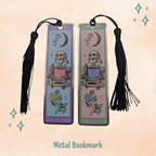 The Reader Skeleton Metal Bookmark