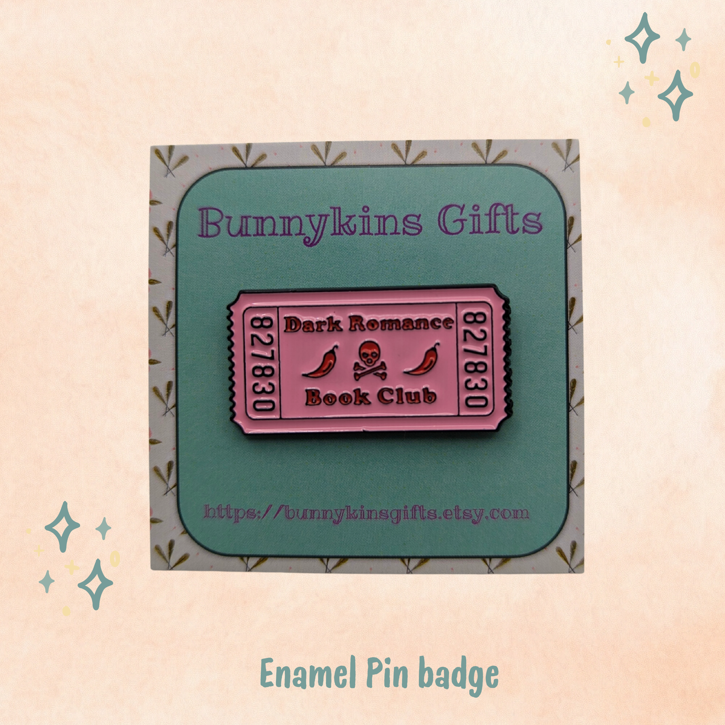 Dark Romance Ticket Enamel Pin Badge