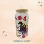 Cute Dragon Glass Drinks Tumbler - Bookish Fantasy Themed Glass Cup