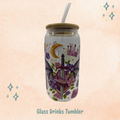Romantasy Purple Glass Drinks Tumbler - Fantasy Book Themed Dragon Glass Cup