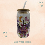 Romantasy Purple Glass Drinks Tumbler - Fantasy Book Themed Dragon Glass Cup