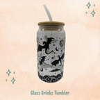 Dragon Skyline Glass Drinks Tumbler -  Fantasy Book Themed Glass Cup
