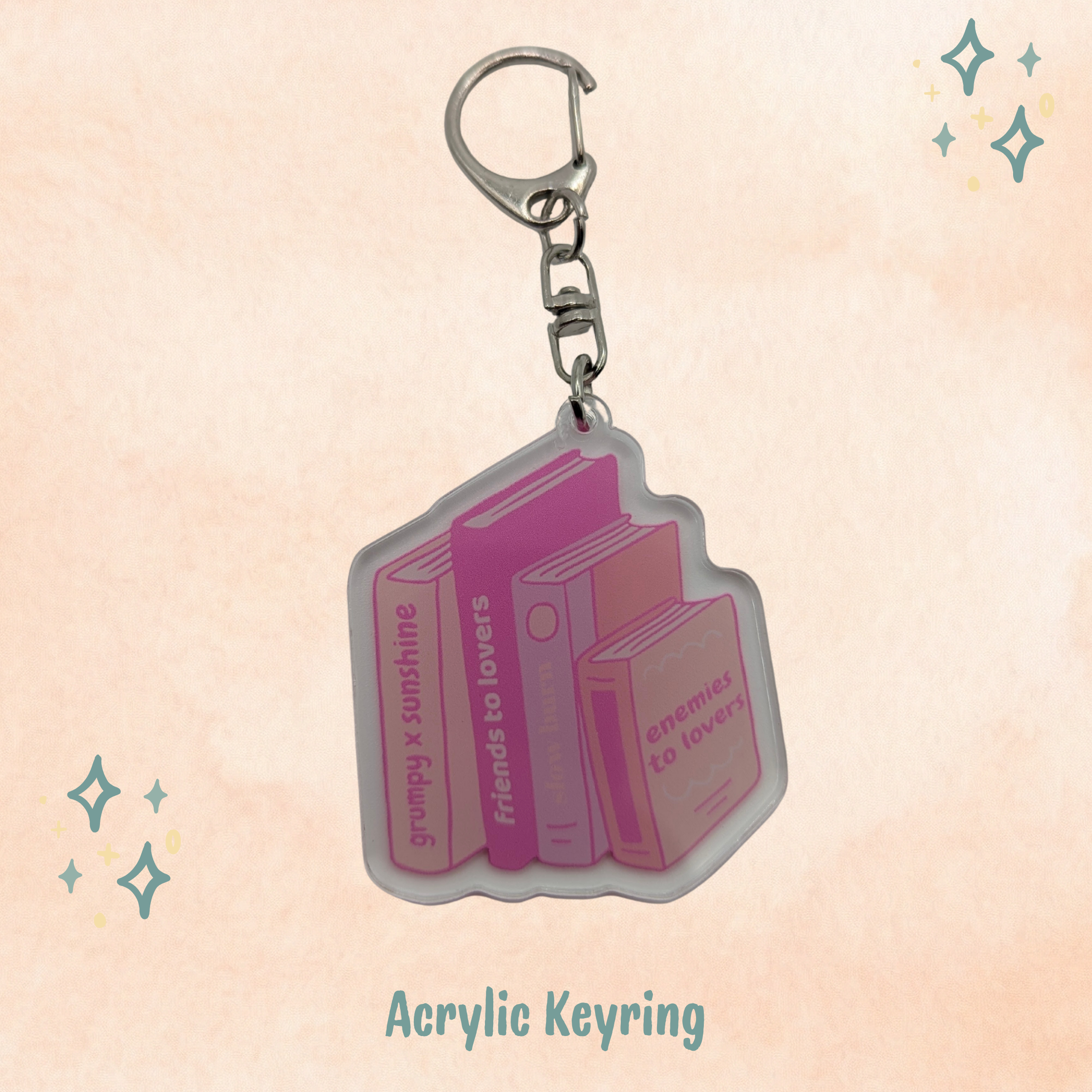 Romance Book Tropes Keychain