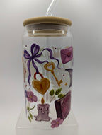 Romantasy Purple Glass Drinks Tumbler - Fantasy Book Themed Dragon Glass Cup