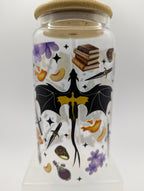 Dragon Duo Glass Drinks Tumbler -  Fantasy Book Themed Glass Cup