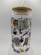 Dragon Duo Glass Drinks Tumbler -  Fantasy Book Themed Glass Cup