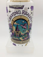 Leaving Reality Glass Drinks Tumbler - Bookish Fantasy Themed Glass Cup