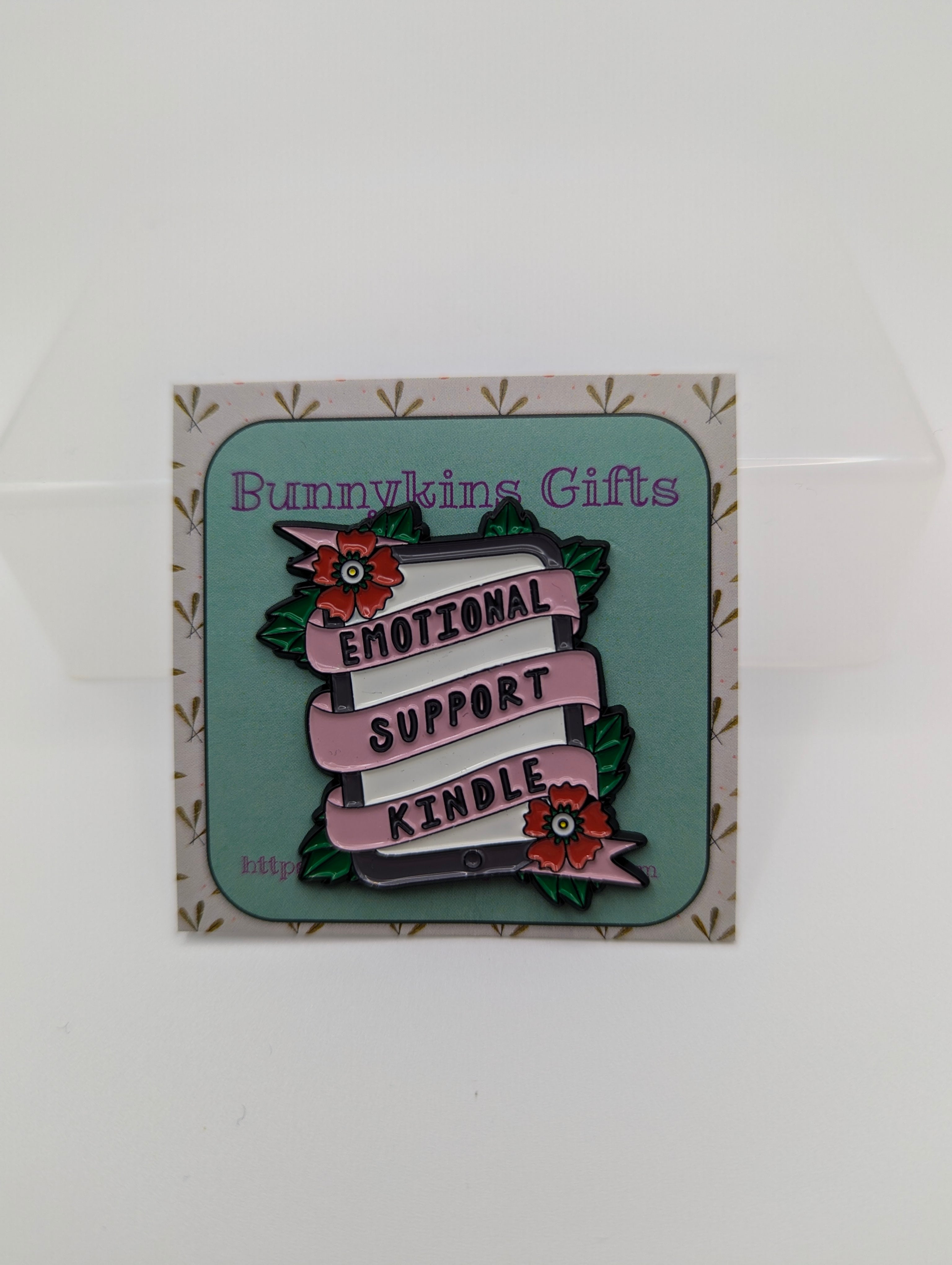 Emotional Support Kindle Enamel Pin Badge