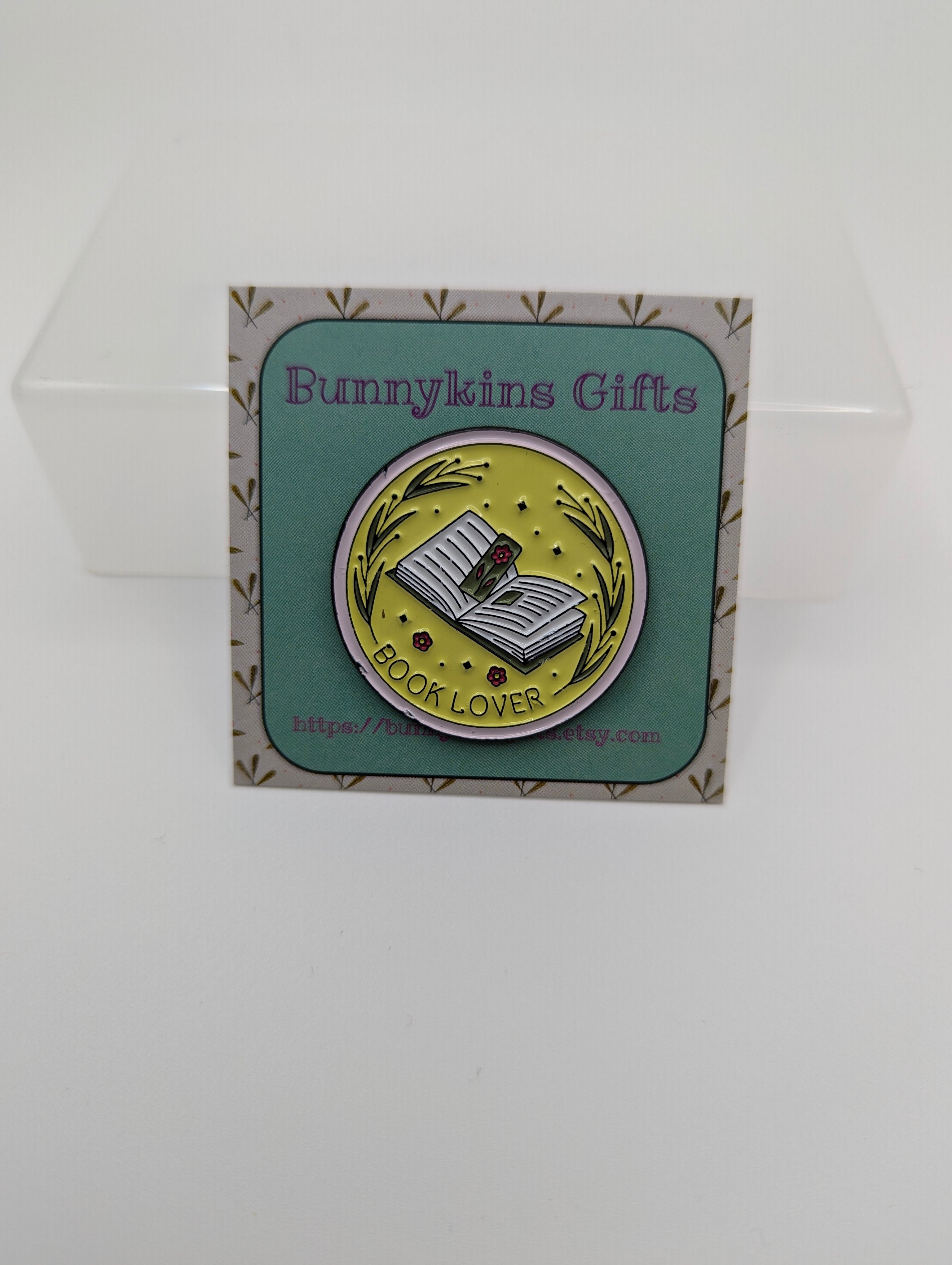Round Book Lover Enamel Pin Badge