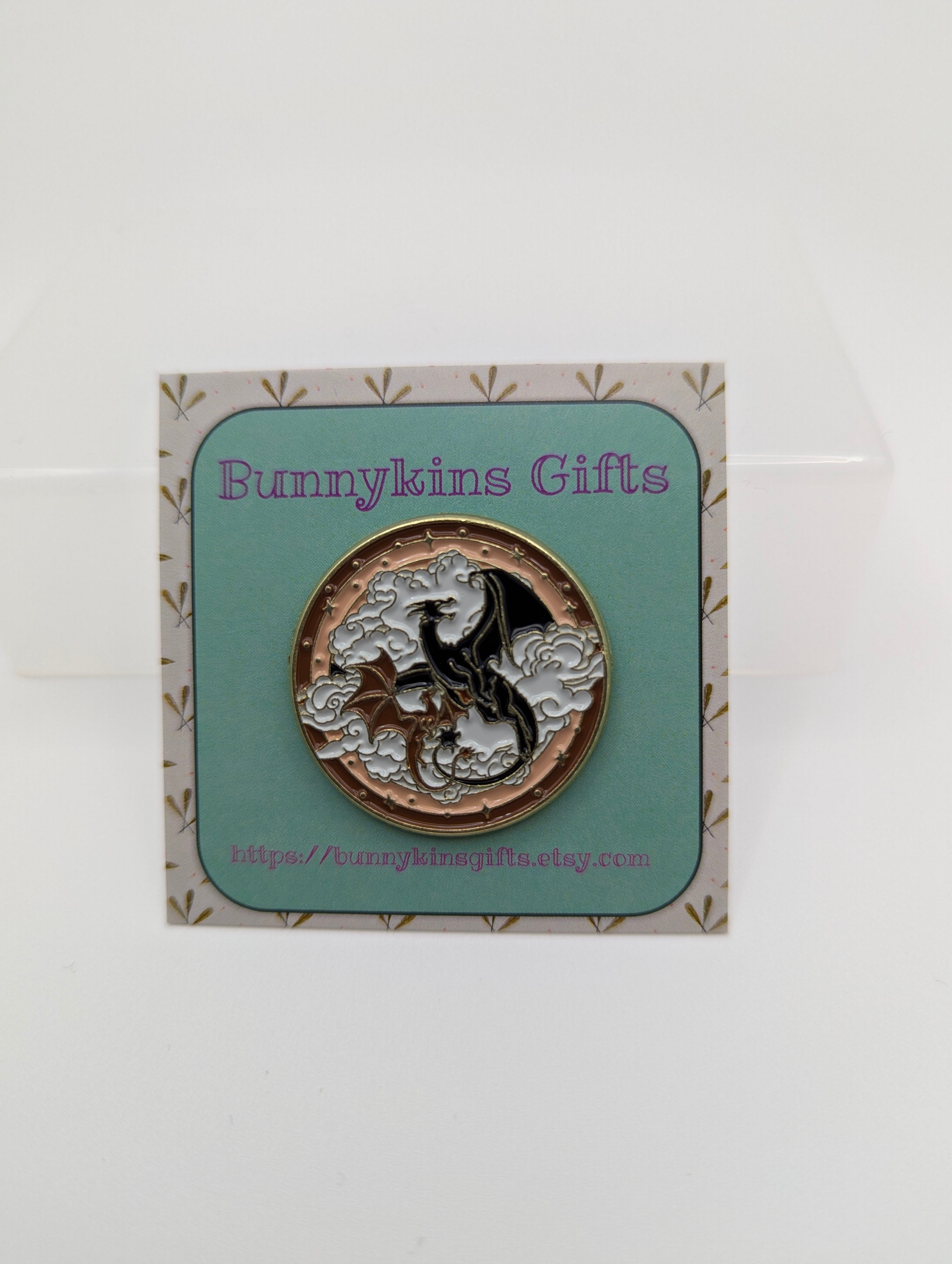 Dragons in the Sky Enamel Pin Badge