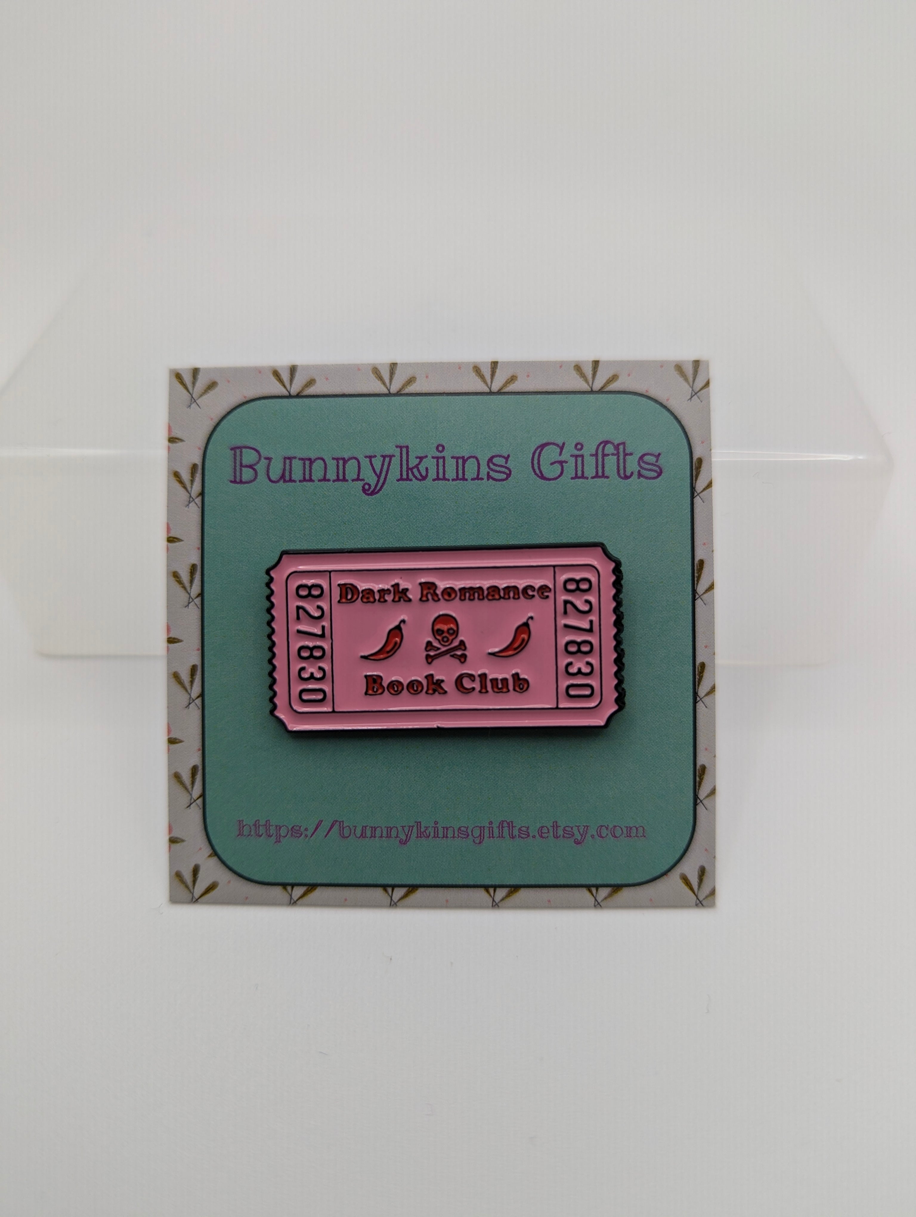 Dark Romance Ticket Enamel Pin Badge