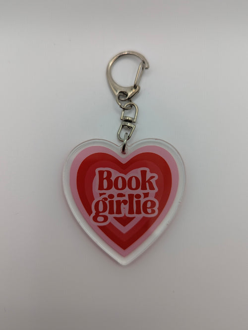 Book Girlie Heart Keychain