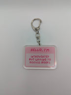 Introverted Book Lover Keychain