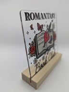 Romantasy Book Club Acrylic Bookshelf Sign