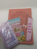 Pink Themed Notebook & Bookmark Set