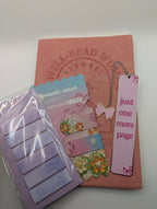 Pink Themed Notebook & Bookmark Set