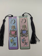 The Reader Skeleton Metal Bookmark