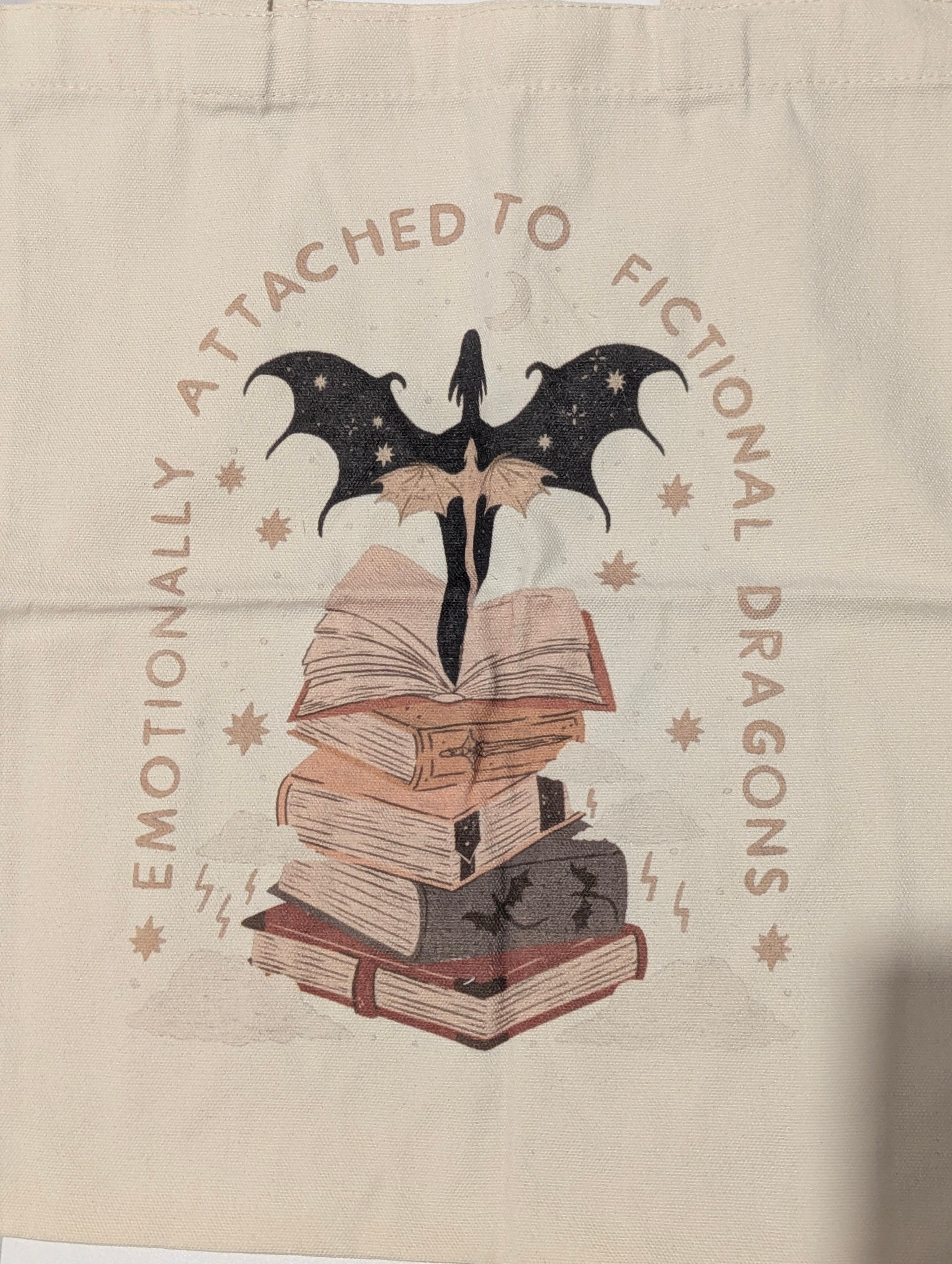 Emotionally Attached to Fictional Dragons Tote Bag