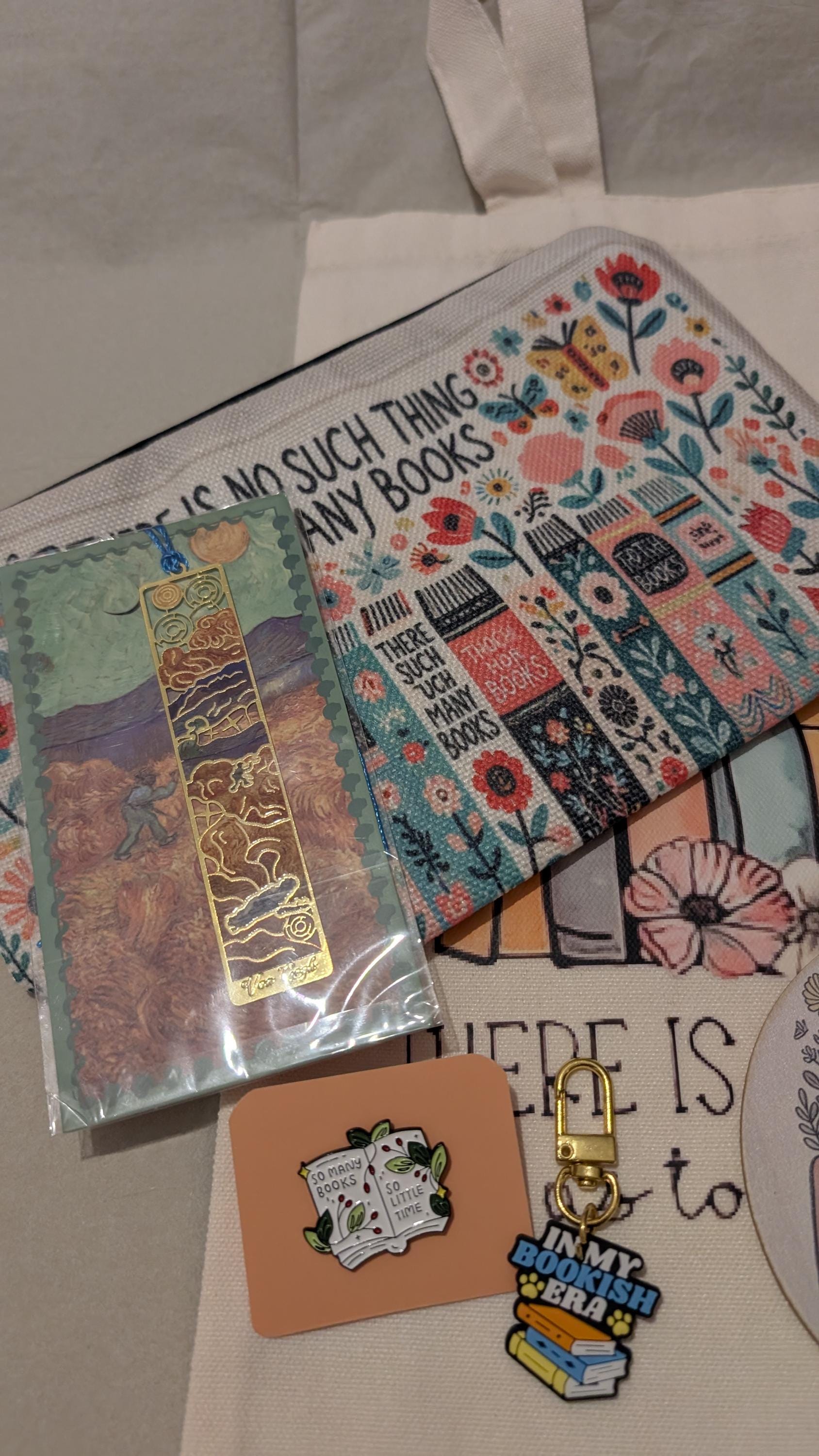 Book Lover Tote Bag and Make Up Bag Set