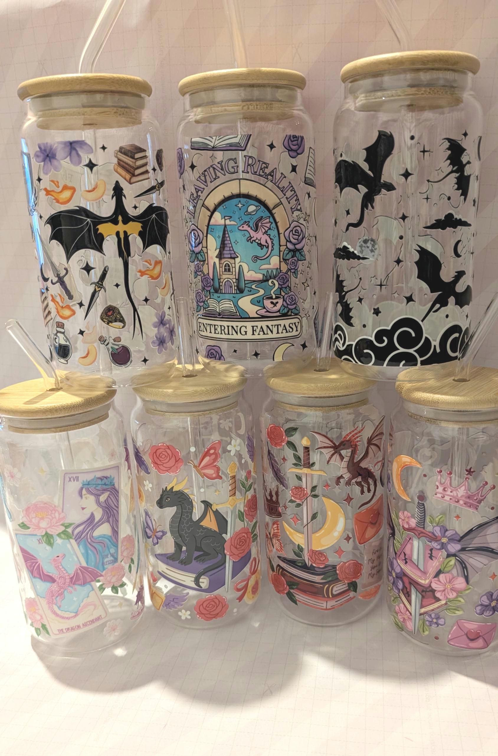 Leaving Reality Glass Drinks Tumbler - Bookish Fantasy Themed Glass Cup