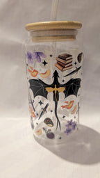 Dragon Duo Glass Drinks Tumbler -  Fantasy Book Themed Glass Cup
