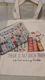 Book Lover Tote Bag and Make Up Bag Set