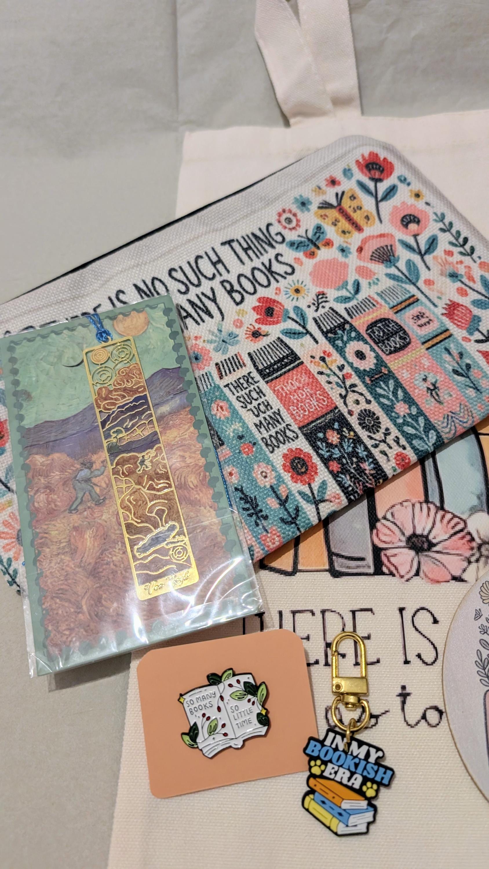 Book Lover Tote Bag and Make Up Bag Set