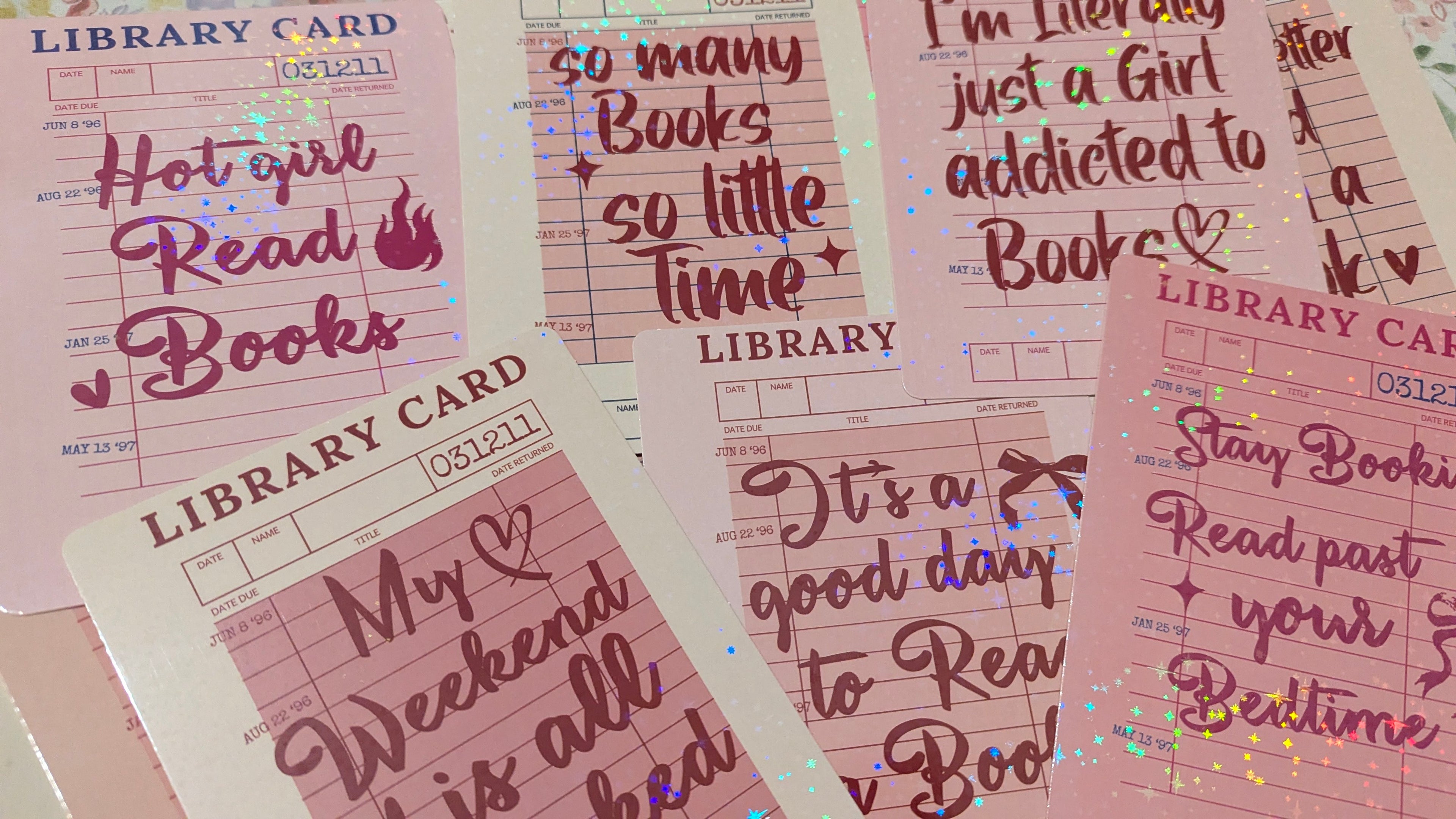 Kindle Inserts Mystery Pack - Library Card Bookish Themed