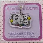 In a Good Place Kindle Charm for USB-C Port - Decorate your E-Readers or Phone