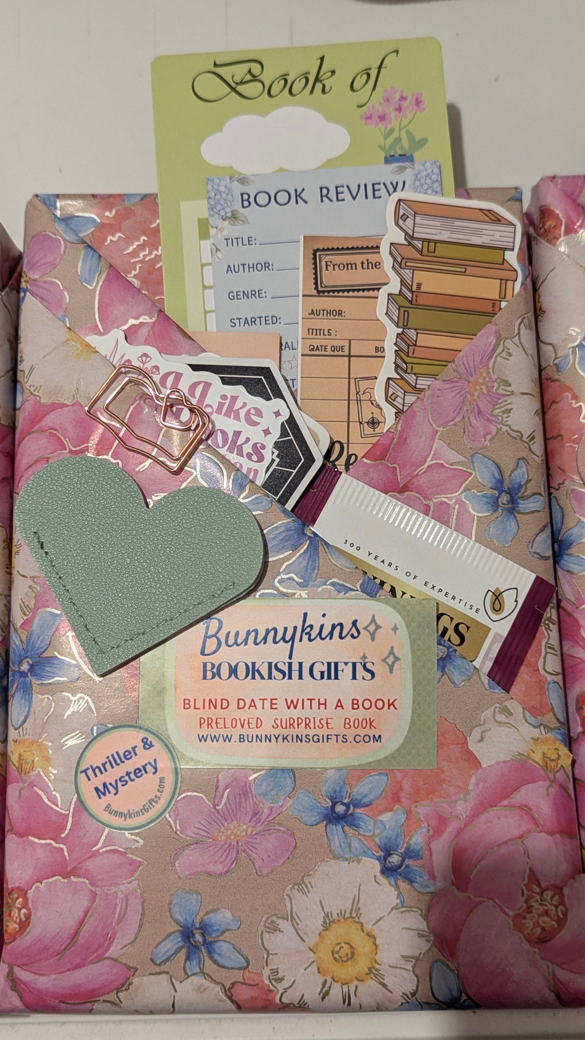 Blind Date with a Book Gift Set - Surprise Book Wrapped with Bookish Accessories - Optional Extras