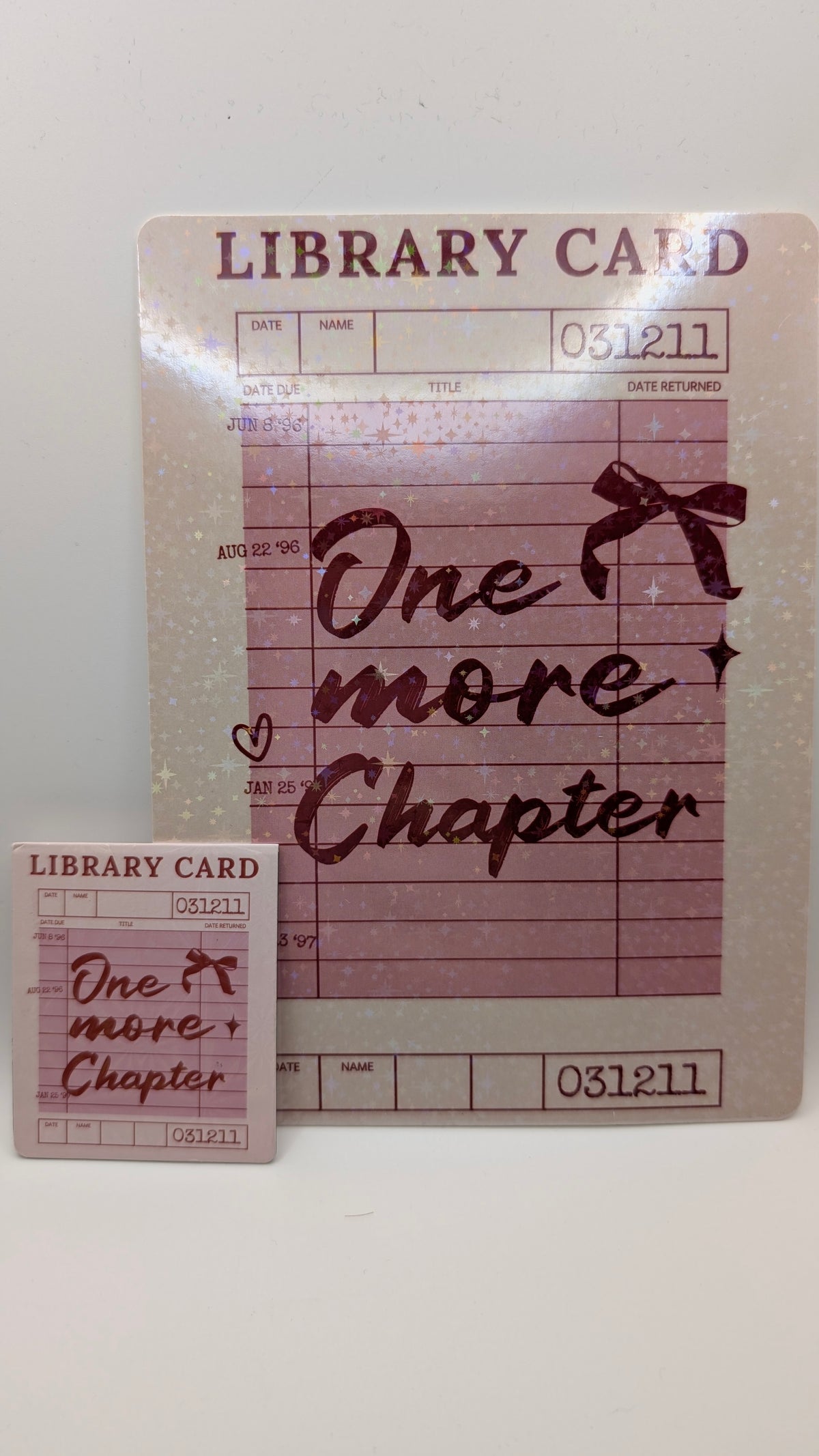 Library Card Style Kindle Inserts & Matching Magnetic Bookmarks