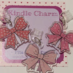 Pink Spotty Bow Kindle Charm for USB-C Port - Decorate your E-Readers or Phone