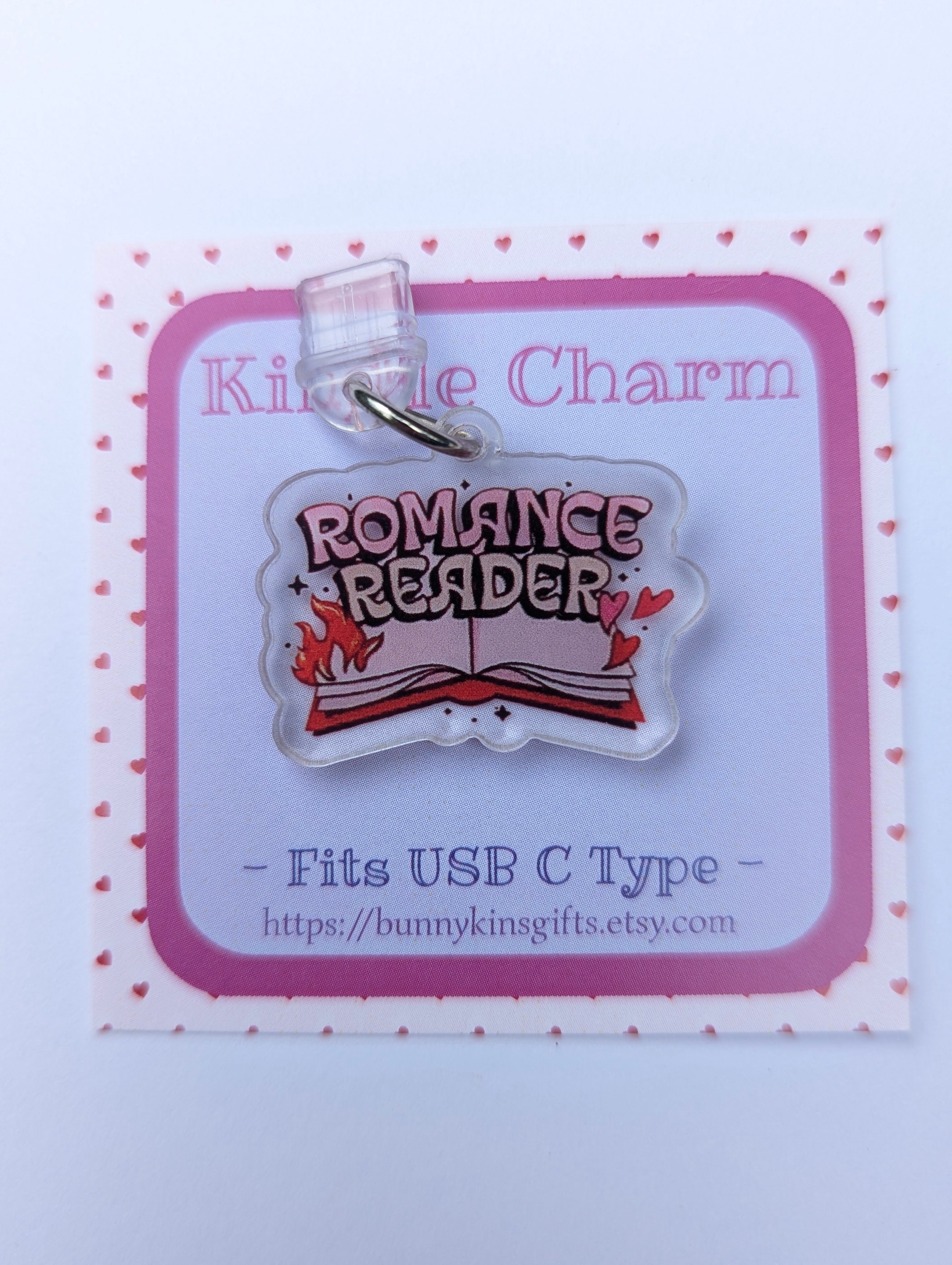 Romance Reader Kindle Charm for USB-C Port - Decorate your E-Readers or Phone