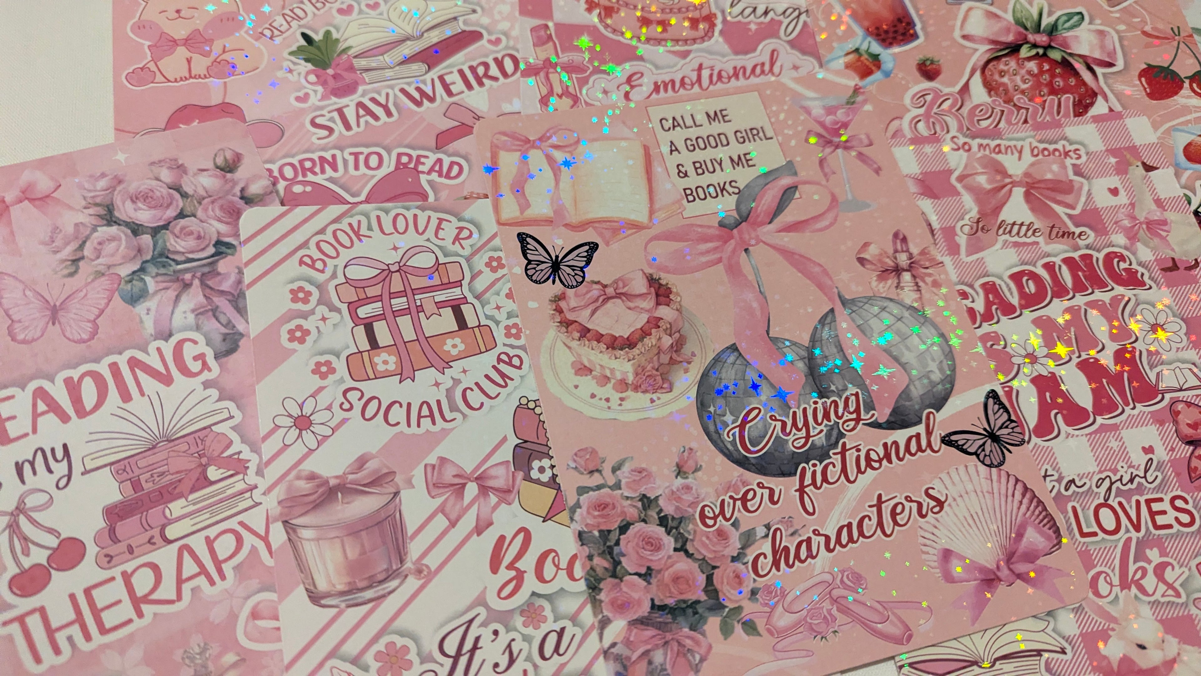 Kindle Inserts Mystery Pack - Pink Bookish Themed