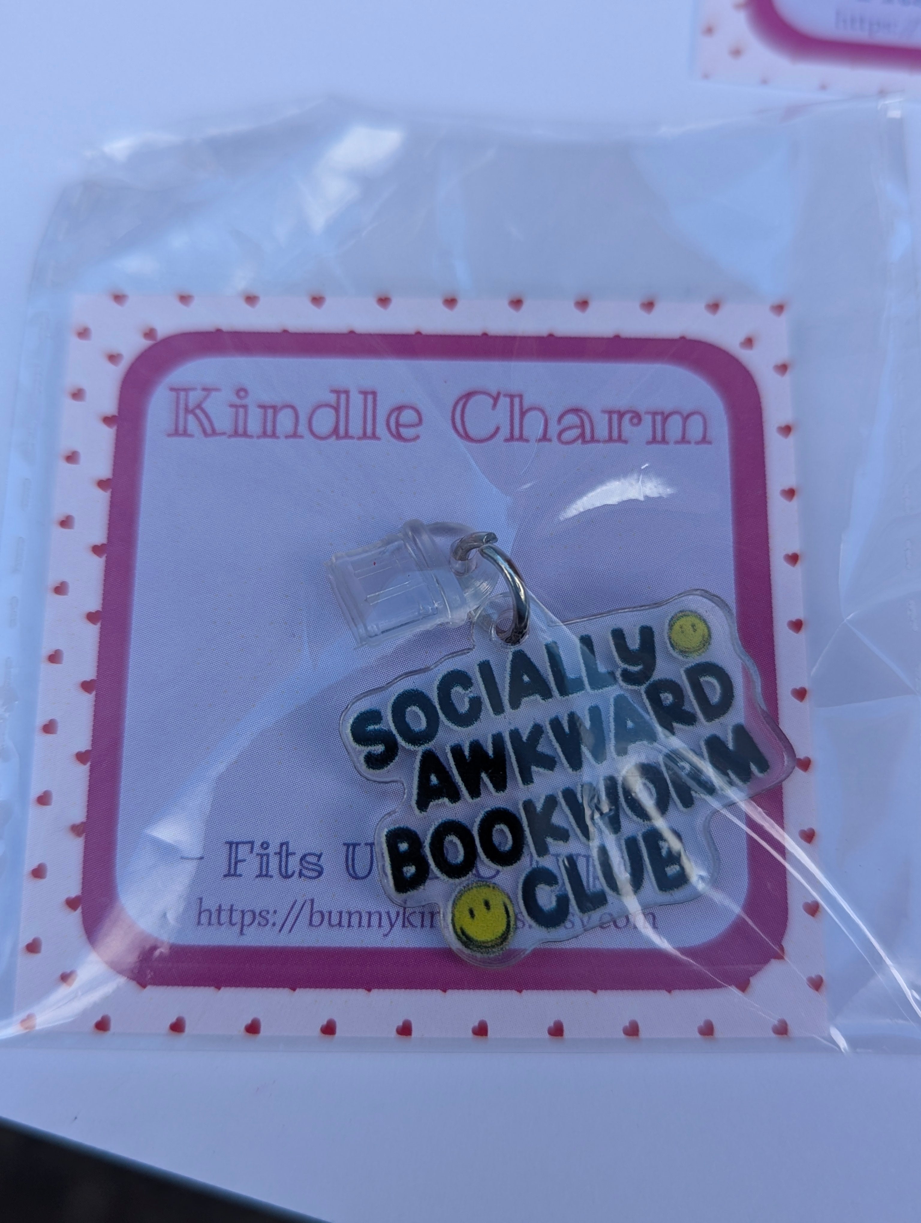 Socially Awkward Book Club Kindle Charm for USB-C Port - Decorate your E-Readers or Phone