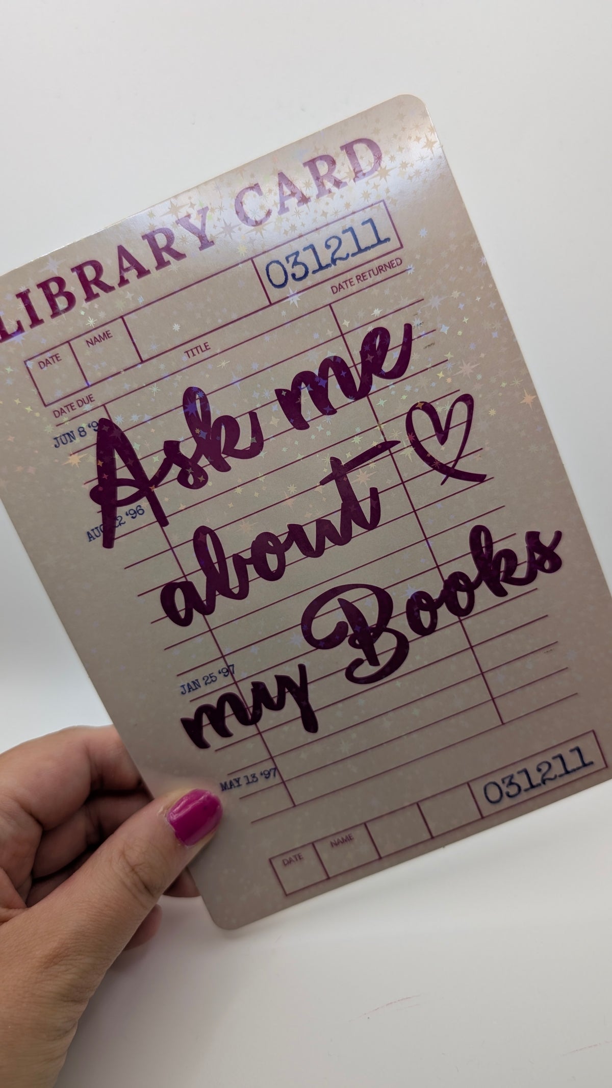 Library Card Style Kindle Inserts & Matching Magnetic Bookmarks