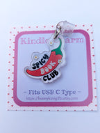 Spicy Book Club Kindle Charm for USB-C Port - Decorate your E-Readers or Phone