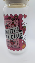 Smutty Book Club Glass Drinks Tumbler with Straw - Spicy Book Lover
