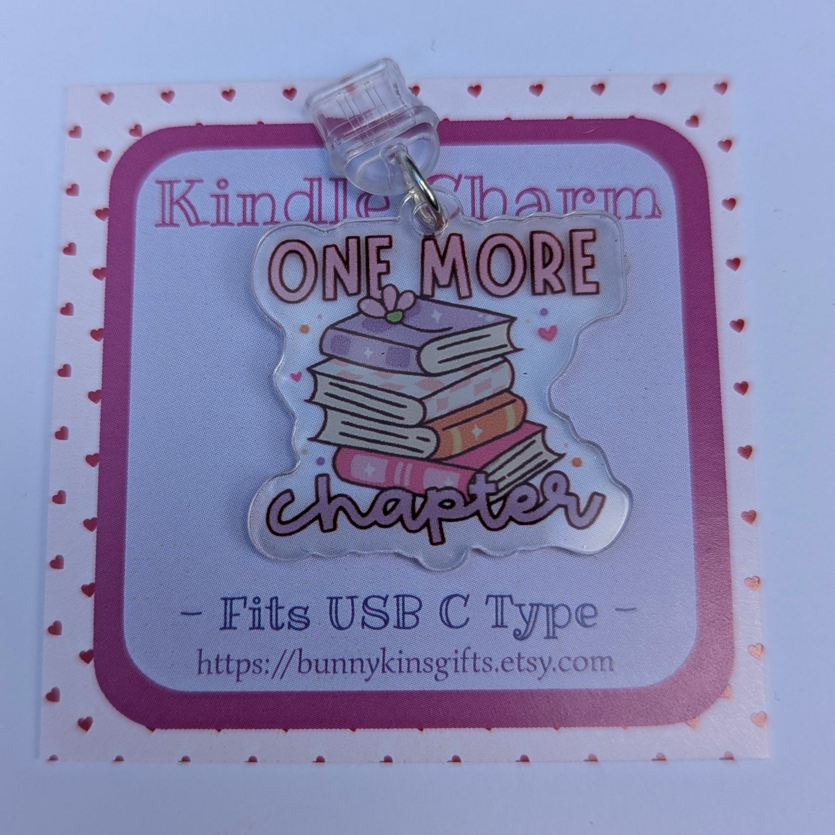 One More Chapter Kindle Charm for USB-C Port - Decorate your E-Readers or Phone