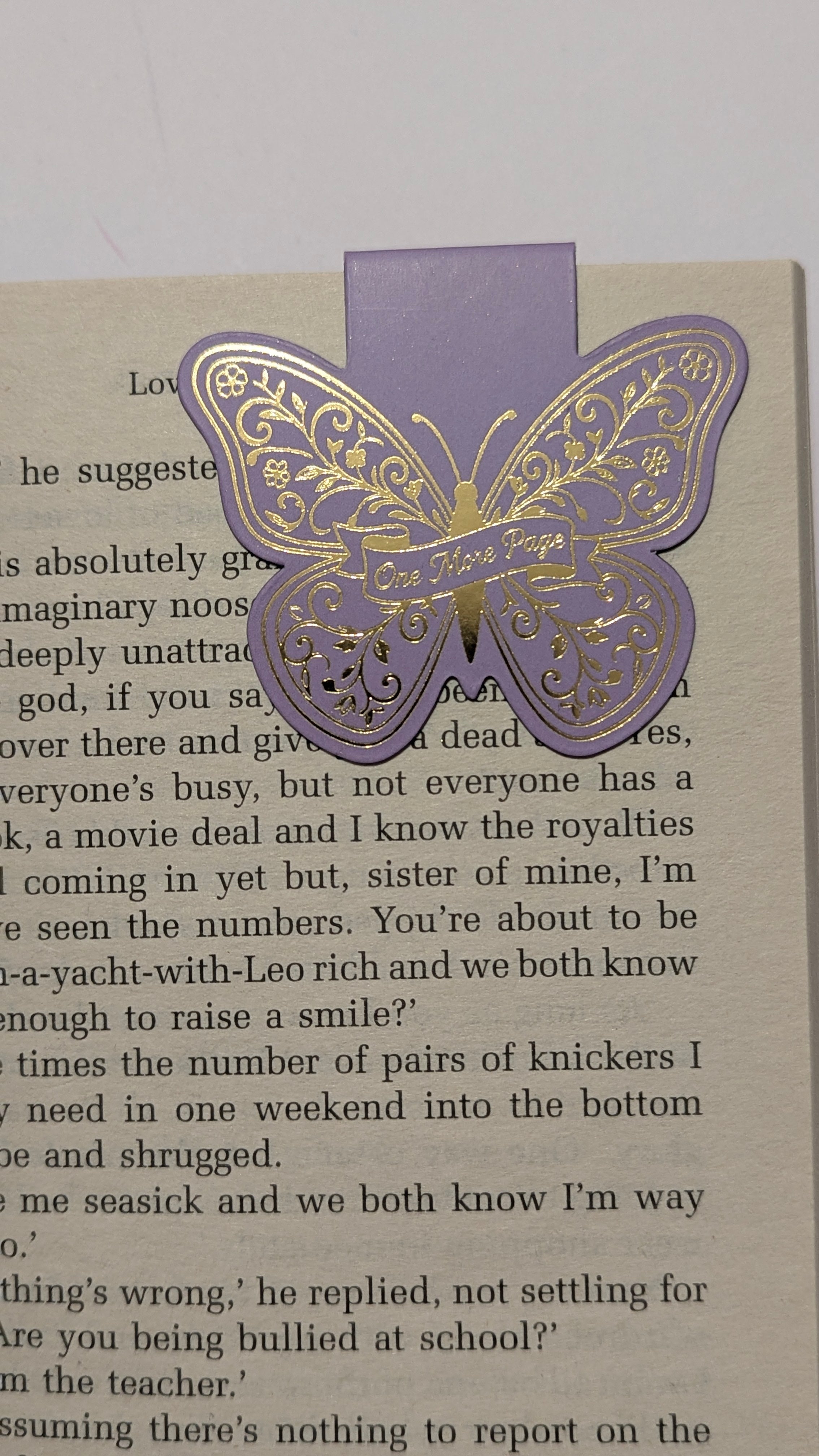 Lilac Butterfly Magnetic Bookmark