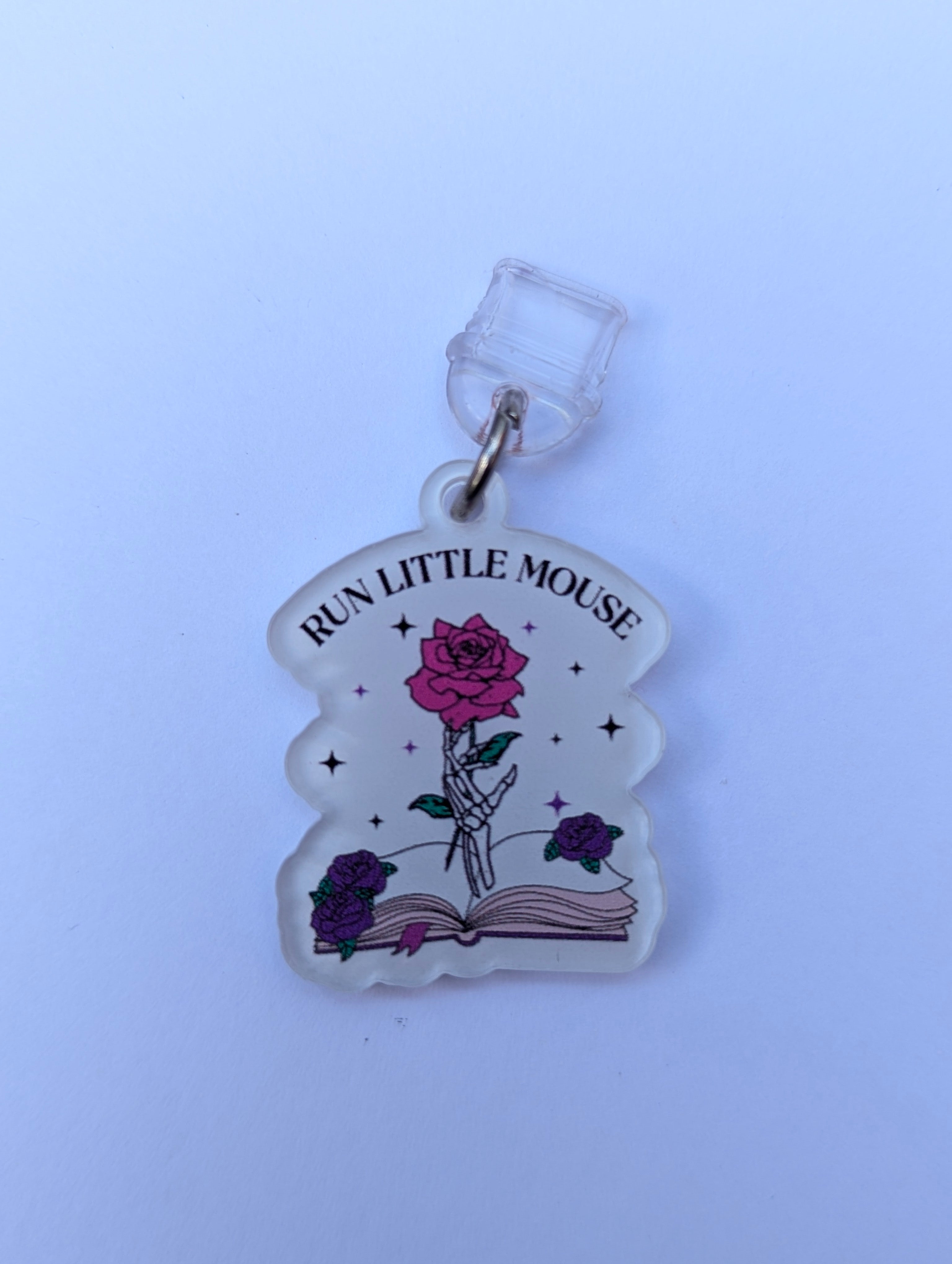 Run Little Mouse White Kindle Charm for USB-C Port - Decorate your E-Readers or Phone