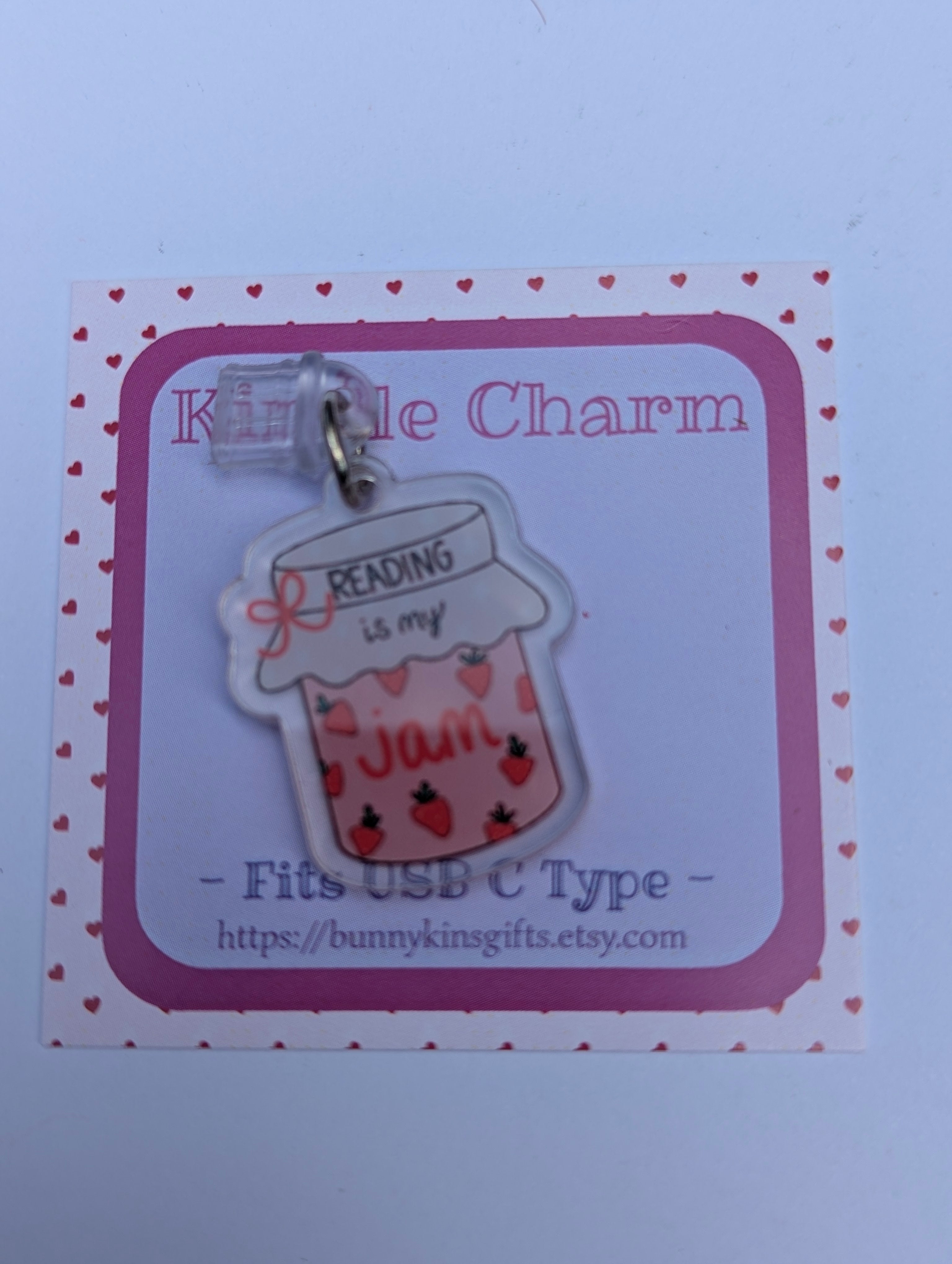 Reading is my Jam Charm for USB-C Port - Decorate your E-Readers or Phone