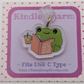 Reading Frog Kindle Charm for USB-C Port - Decorate your E-Readers or Phone