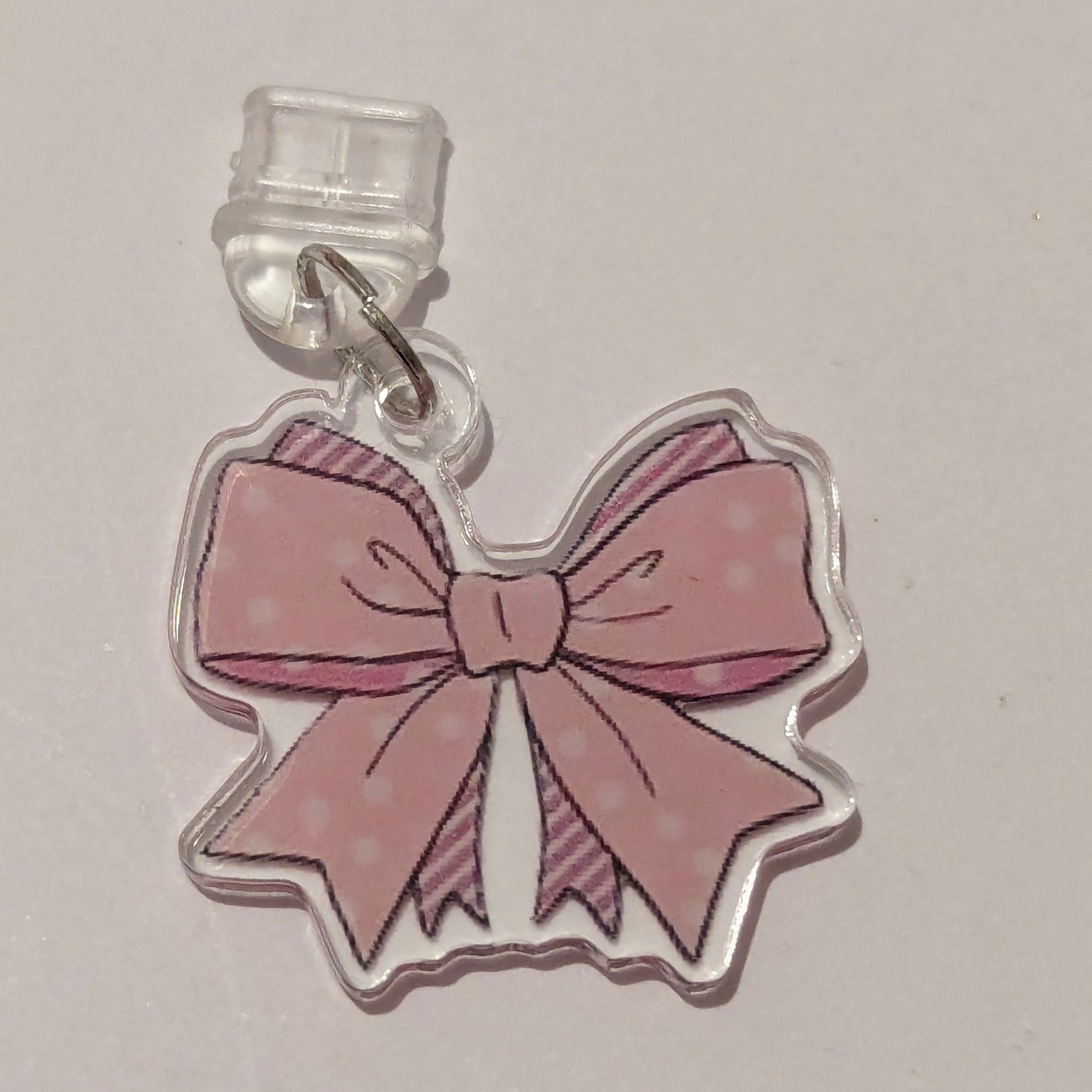 Pink Spotty Bow Kindle Charm for USB-C Port - Decorate your E-Readers or Phone