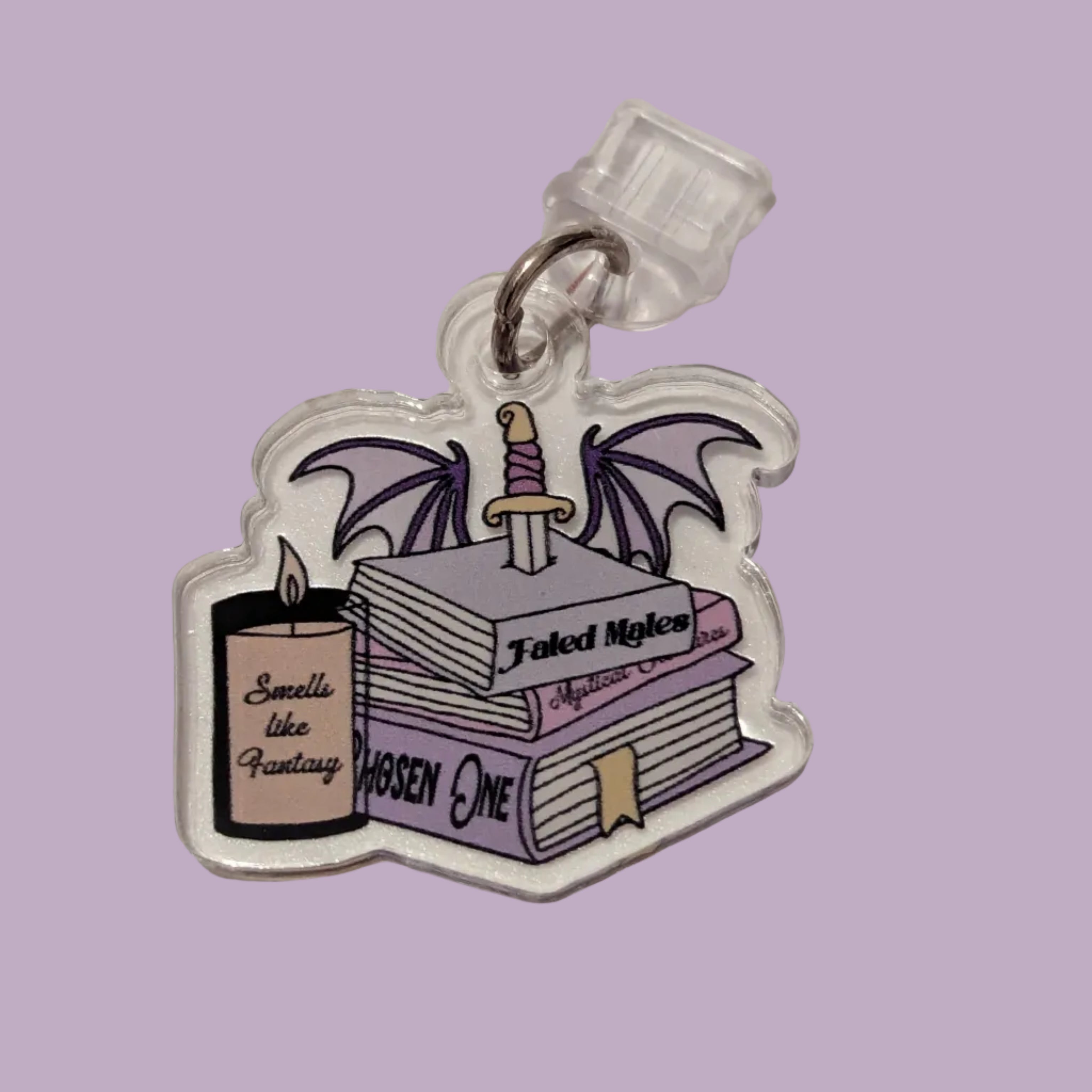 Fantasy Book Stack Kindle Charm for USB-C Port - Decorate your E-Readers or Phone