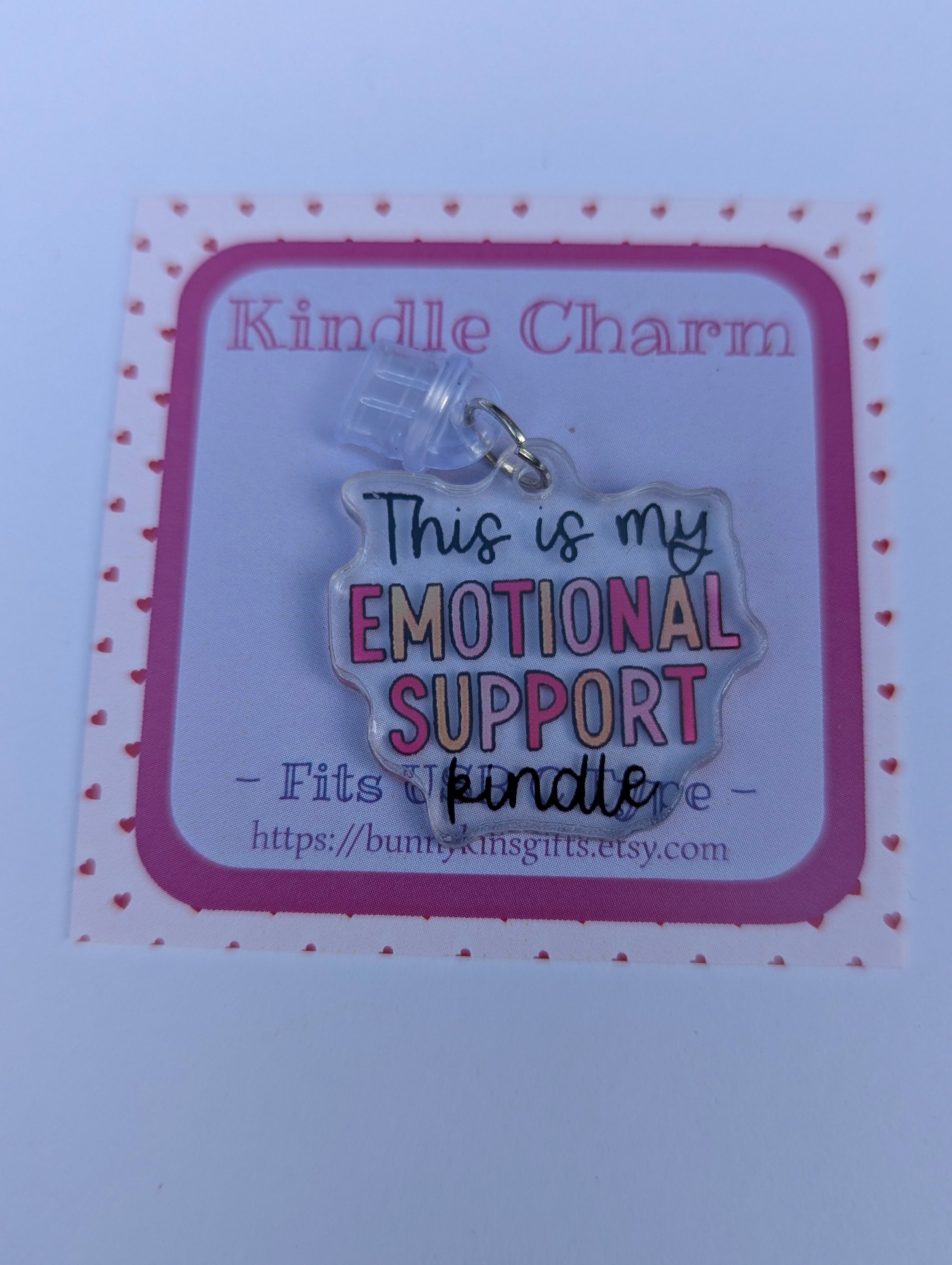 Emotional Support Kindle Charm for USB-C Port - Decorate your E-Readers or Phone