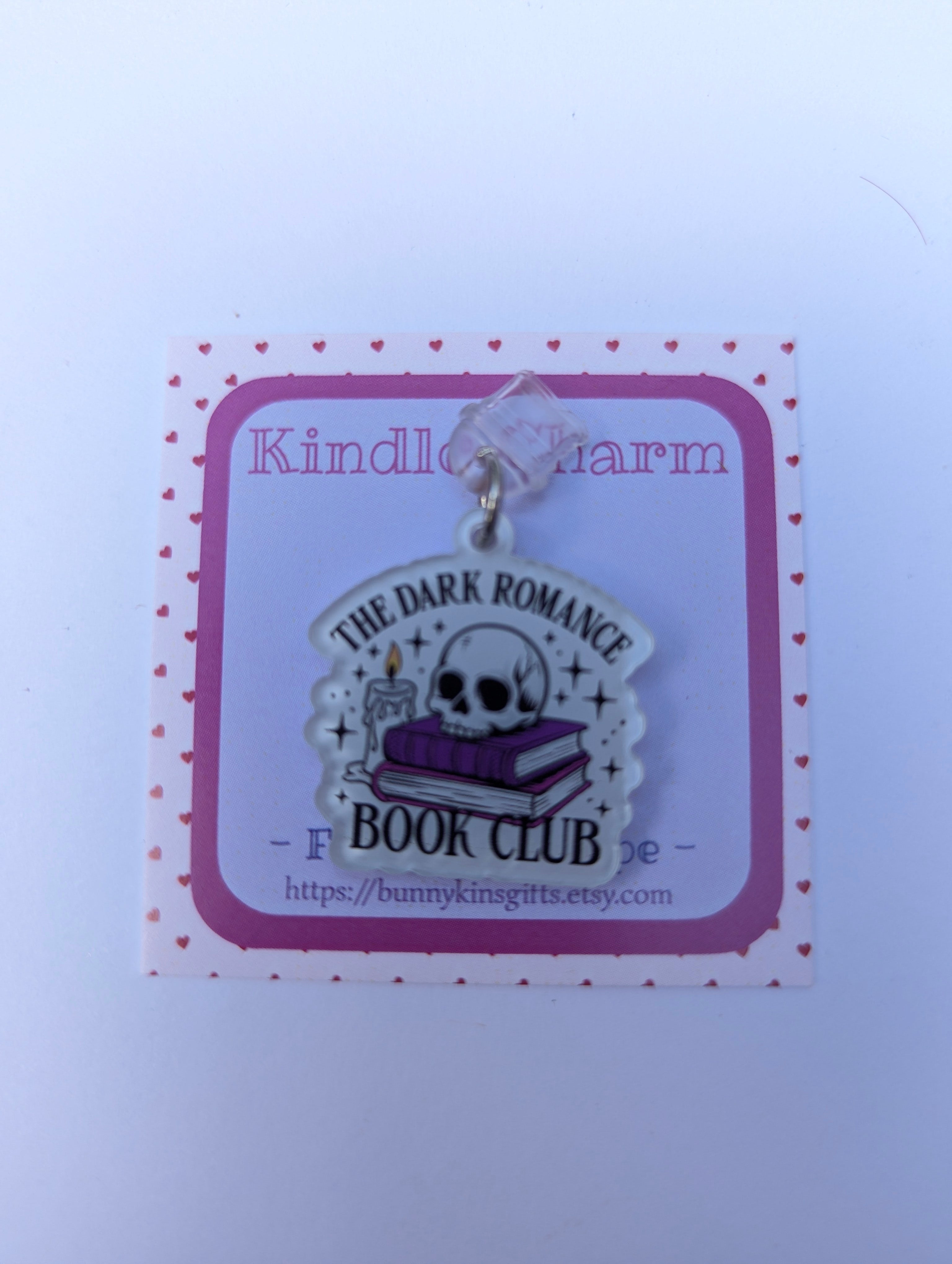 Dark Romance Book Club Skull Kindle Charm for USB-C Port - Decorate your E-Readers or Phone