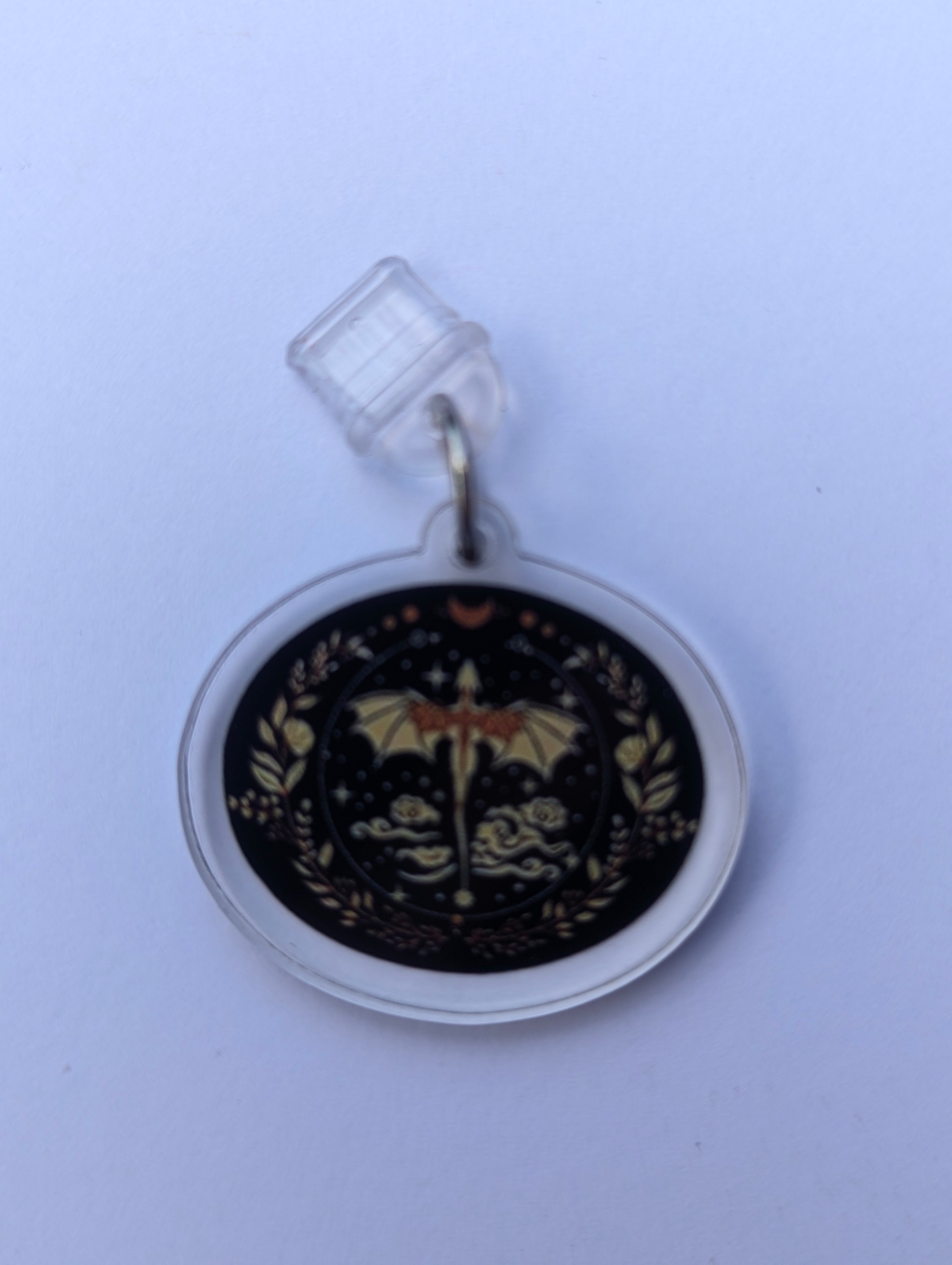 Black Dragon Wings Kindle Charm for USB-C Port - Decorate your E-Readers or Phone